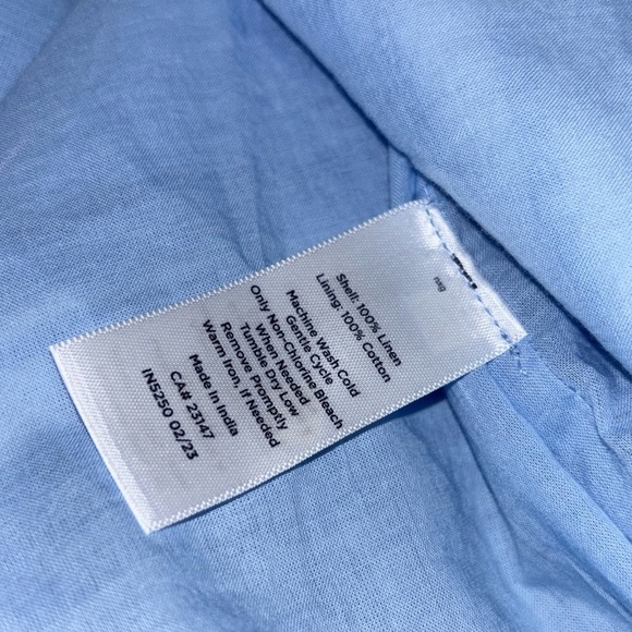 Talbots Pin tuck Linen Popover Striped Dress - Picture 7 of 7